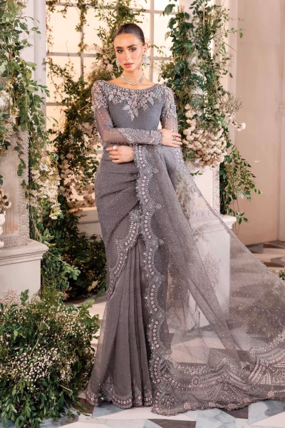 Luxury Embroidered Organza Saree