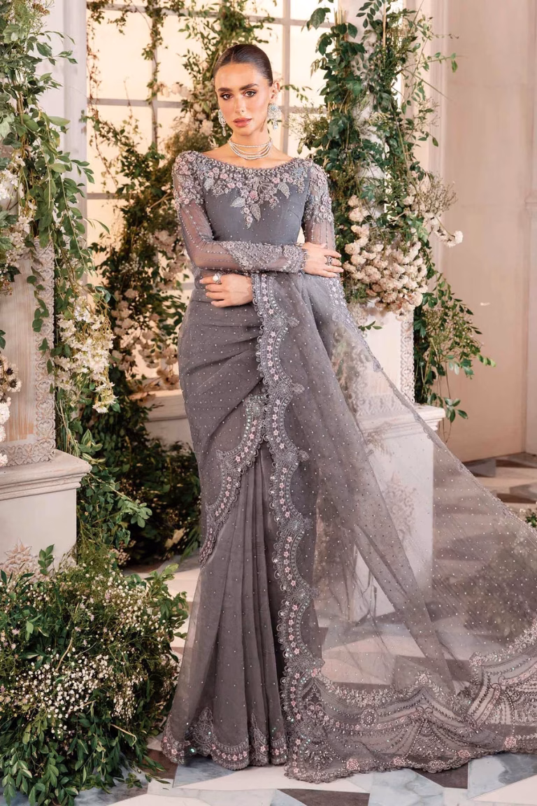 Luxury Embroidered Organza Saree